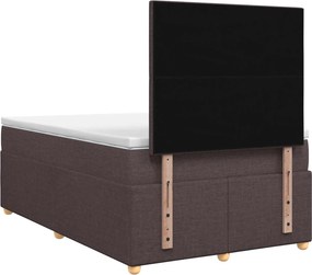 vidaXL Κρεβάτι box spring με στρώμα Σκούρο Καφέ 120 x 200 cm Ύφασμα