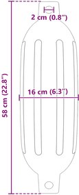 vidaXL Φτερά Σκαφών 2 τμχ. Ø 16 x 58 εκ Μαύρο PVC