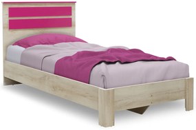 Κρεβάτι παιδικό Looney pakoworld σε χρώμα castillo-ροζ 100x200εκ