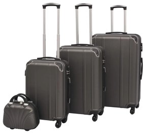 vidaXL Σετ Βαλιτσών Τρόλεϊ με Σκληρό Περίβλημα 4 τεμ. Ανθρακί