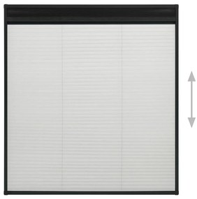 vidaXL Σήτα Παραθύρου Πλισέ Ανθρακί 130 x 100 εκ. από Αλουμίνιο