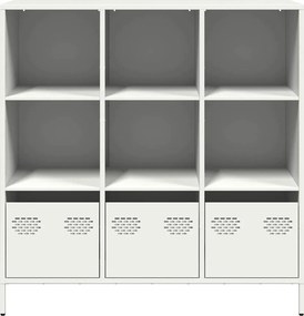 vidaXL Ντουλάπι Λευκό 101,5x39x103,5 εκ. από Χάλυβα
