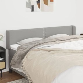 vidaXL Κεφαλάρι με Πτερύγια Ανοιχτό Γκρι 163x16x78/88 εκ. Υφασμάτινο