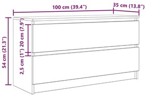 Έπιπλο Τηλεόρασης Γκρι Sonoma 100x35x54 εκ. από Επεξεργ. Ξύλο - Γκρι