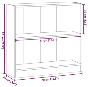 Βιβλιοθήκη Γκρι Sonoma 80x24x76 εκ. από Επεξεργασμένο Ξύλο - Γκρι