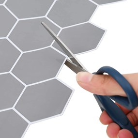 vidaXL Εξάγωνο Πλακάκι 10 pcs Γκρι 30 x 30 cm Πολυουρεθάνη και PET