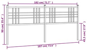 vidaXL Κεφαλάρι Μαύρο 180 εκ. Μεταλλικό