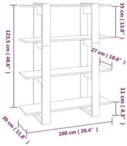 Βιβλιοθήκη/Διαχωριστικό Χώρου Sonoma Δρυς 100 x 30 x 123,5 εκ. - Καφέ