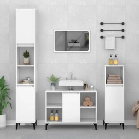 vidaXL Ντουλάπι Νιπτήρα Γυαλ. Λευκό 80x33x60 εκ. Επεξεργασμένο Ξύλο