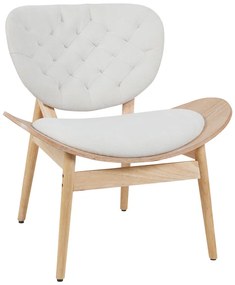 Πολυθρόνα Udalle pakoworld ξύλο σε φυσική απόχρωση με μπεζ ύφασμα 77x70x81εκ