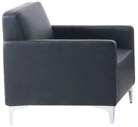WOODWELL Ε948,12STYLE Πολυθρόνα Σαλονιού Καθιστικού, Pu Μαύρο 64x71x72cm Ε948,12