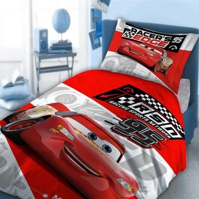 Σεντόνια Παιδικά Disney Home Cars 773 (Σετ 3τμχ) White-Red DimCol Single 160x240cm 100% Βαμβάκι