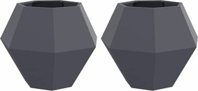 vidaXL Γλάστρα 2 τμχ. Ανθρακί 75 x 75 x 60 εκ Ατσάλι