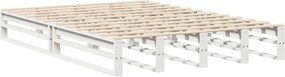 vidaXL Σκελετός Κρεβ. Χωρίς Στρώμα Λευκό 140x200 εκ Μασίφ Πεύκο