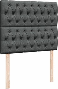 vidaXL Κρεβάτι Boxspring με Στρώμα Σκούρο Γκρι 120x190 εκ Υφασμάτινο