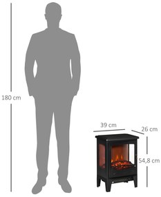 Elektrokamin mit Heizung, 2000 W elektrischer Kamin mit LED Flammeneffekt