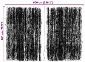 vidaXL Φράχτης από κλαδιά Καφέ 600 x 180 εκ Ξύλινη Τρίχα