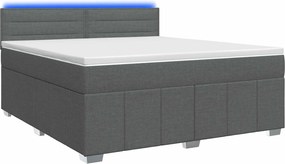 vidaXL Κρεβάτι box spring με στρώμα Σκούρο Γκρι 160 x 200 cm Ύφασμα