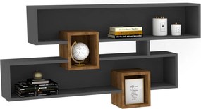 Ράφι Τοίχου Καρυδί / Ανθρακί FEMIMO 120x22x75