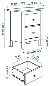 HEMNES Συρταριέρα με 2 συρτάρια 502.426.19