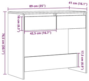 Τραπέζι Κονσόλα Παλαιό Ξύλο 89x41x76,5 εκ. Επεξεργασμένο Ξύλο - Καφέ