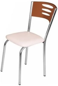 Καρέκλα &quot;RONY&quot; από μέταλλο/mdf σε χρώμα καρυδί 39x39x88