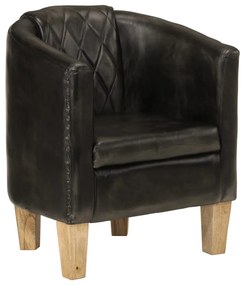 vidaXL Πολυθρόνα Μπάρελ Γκρι από Γνήσιο Δέρμα