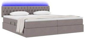 vidaXL Κρεβάτι με αποθηκευτικό χώρο και LED Taupe 200 x 200 cm