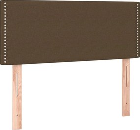 vidaXL Κρεβάτι Boxspring με Στρώμα Σκούρο Καφέ 120x190 εκ Υφασμάτινο