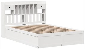 vidaXL Σκελετός Κρεβ. Χωρίς Στρώμα Λευκό 140x200 εκ Μασίφ Πεύκο