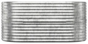 Ζαρντινιέρα Ασημί 152x80x68 εκ. Ατσάλι με Ηλεκτρ. Βαφή Πούδρας - Ασήμι