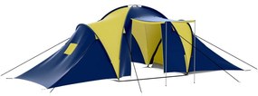 Σκηνή Camping 9 Ατόμων Μπλε / Κίτρινο Υφασμάτινη - Πολύχρωμο