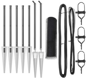 vidaXL Στύλος Περιφράξεων Γκρι 10 x 0,4 m (25 mm πλέγμα)