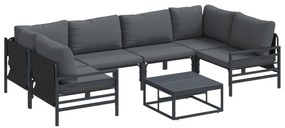vidaXL Σετ Καναπέ Κήπου 7 pcs Ανθρακί Ατσάλι