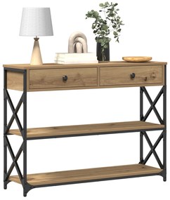 vidaXL Τραπέζι Σαλονιού Artisan Oak 100x28x75 εκ. Κατασκευασμένο από Ξύλο και Ατσάλι