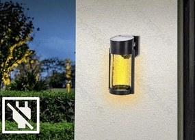 Ηλιακό φωτιστικό απλίκα τοίχου LED λευκό θερμό 2W μαύρο AIGOSTAR 321857 AIGOSTAR