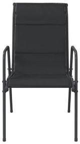 Καρέκλες Κήπου 2 τεμ. Μαύρες από Ατσάλι / Textilene - Μαύρο