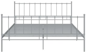 vidaXL Πλαίσιο Κρεβατιού Γκρι 200 x 200 εκ. Μεταλλικό