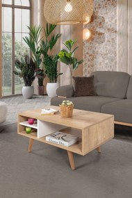 Τραπεζάκι Σαλονιού Sapphire Δρυς / Λευκό RATE 90x55x18