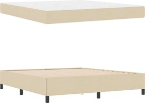 vidaXL Κρεβάτι με ελατήρια Κρεμ 180 x 200 cm ύφασμα