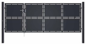 vidaXL Πόρτα Κήπου Ανθρακί 350x125 εκ. από Ατσάλι