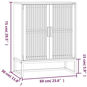vidaXL Ντουλάπι Λευκό 60 x 30 x 75 εκ. από Επεξεργασμένο Ξύλο