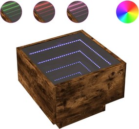 vidaXL Τραπέζι Βοηθητικό με LED Δρυς 40x40x30 εκ. Επεξεργασμένο Ξύλο