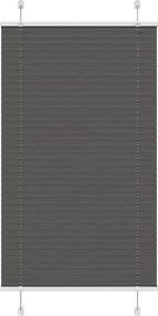 vidaXL Πλισέ περσίδα Μαύρο 75x100 cm Πλάτος υφάσματος 74,4 cm