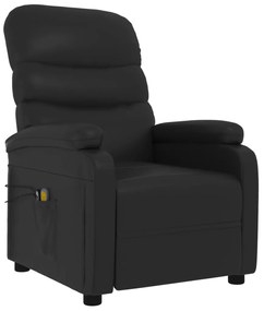 vidaXL Πολυθρόνα Μασάζ Ηλεκτρική Μαύρο από Συνθετικό Δέρμα