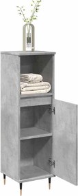 vidaXL Ντουλάπι Μπάνιου Γκρι Σκυροδέματος 30x30x100 εκ. Επεξ. Ξύλο