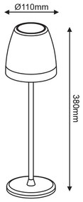 LED SMD TABLE BATTERY LUMINAIRE 2W 150LM 38° 3.000K DARK GREY CRI80 IP54