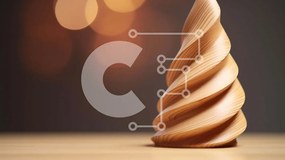 Intra Συλλεκτικό Ξύλινο Παζλ Plywood 4mm - Ξύλινο γλυπτό σε σχήμα κώνου σε φόντο πίνακα Σε Ξύλινο Κουτί - Διαστάσεις: 10x10 cm – 25 κομμάτια