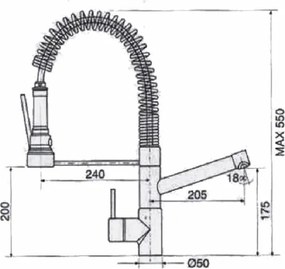 Sanitec Baby Chef Chrome - Μπαταρία Κουζίνας με Ντους