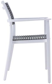 Πολυθρόνα AKRON PP Λευκή/Γκρι 60x55x85cm